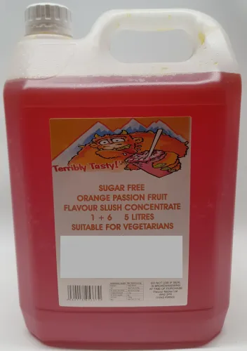 Orange Passion Fruit Sugar Free Syrup (4 x 5 Litre) Terribly Tasty